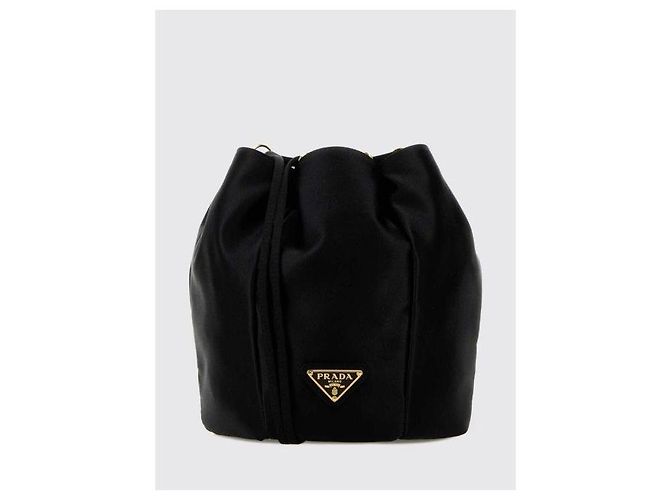 Prada Mini-Bucket-Bag aus Satin Schwarz - Ansicht 4