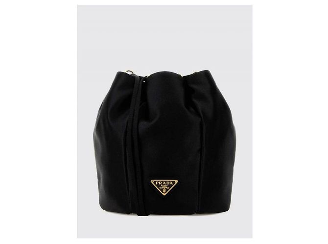 Prada Mini-Bucket-Bag aus Satin Schwarz - Ansicht 5