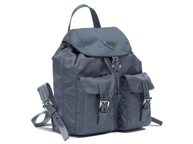 Prada Triangle Logo Re-Nylon Small Backpack Blue - view 5