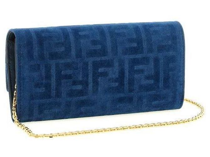 Fendi Cadena para cartera Continental en denim Floc Azul - vista 5