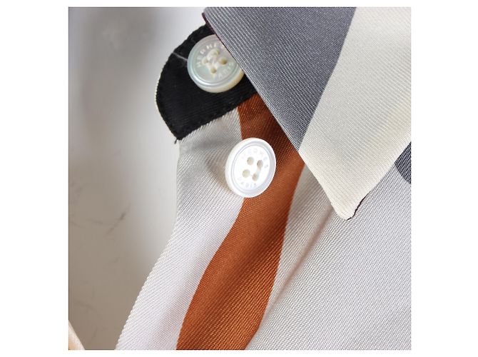 Hermès Camisa de seda de manga comprida Branco - vista 4