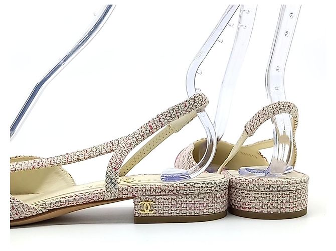 Chanel Slingback in Tweed Rosa - vista 3