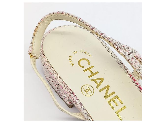 Chanel Slingback in Tweed Rosa - vista 6