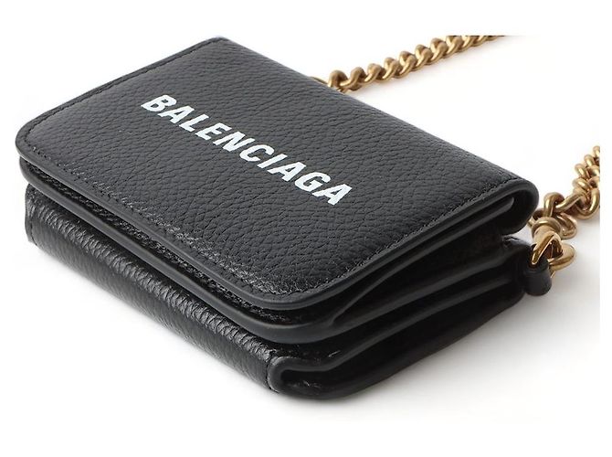Balenciaga Mini borsa a tracolla Cash WOC Chain Wallet Nero - vista 4