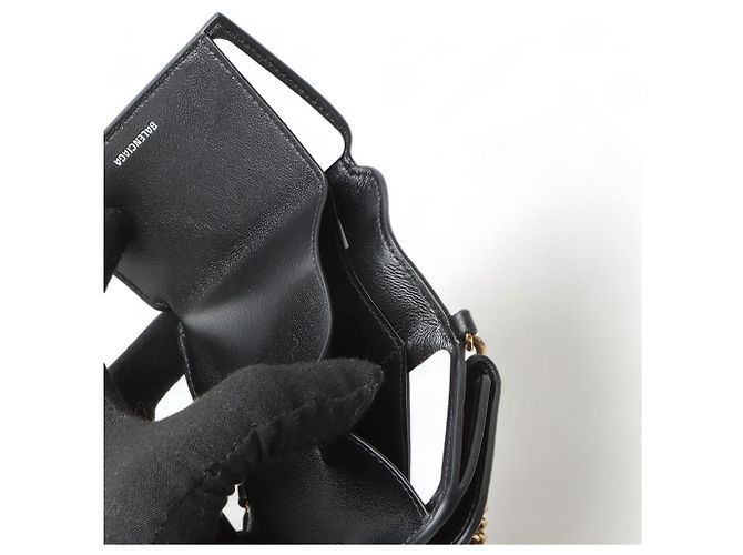 Balenciaga Mini borsa a tracolla Cash WOC Chain Wallet Nero - vista 6