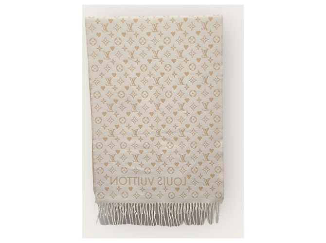 Louis Vuitton Dune Beige Game On Monogram Cashmere Scarf Brown - view 2
