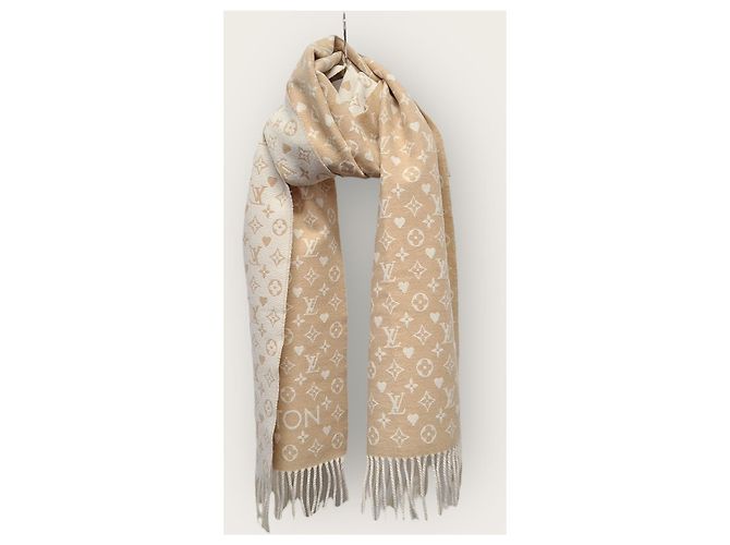 Louis Vuitton Dune Beige Game On Monogram Cashmere Scarf Brown - view 3