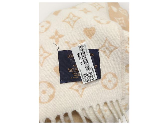 Louis Vuitton Dune Beige Game On Monogram Cashmere Scarf Brown - view 5