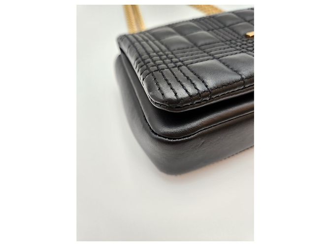 Burberry Mini Borsa con Ruote Trapuntata Nera Nero - vista 10