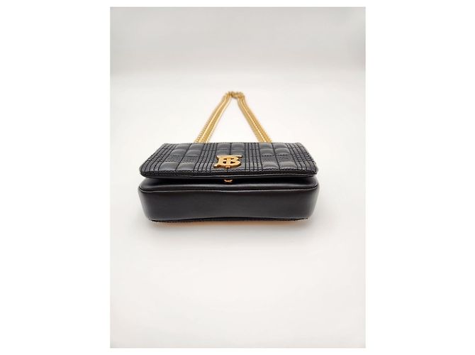 Burberry Mini Borsa con Ruote Trapuntata Nera Nero - vista 4