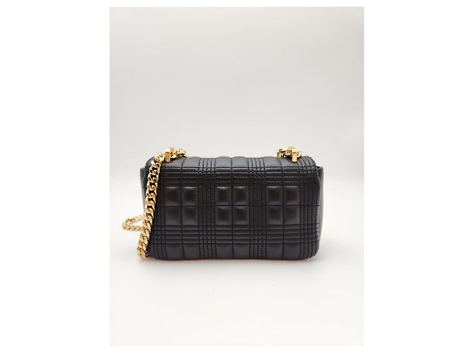 Burberry Mini Borsa con Ruote Trapuntata Nera Nero - vista 6