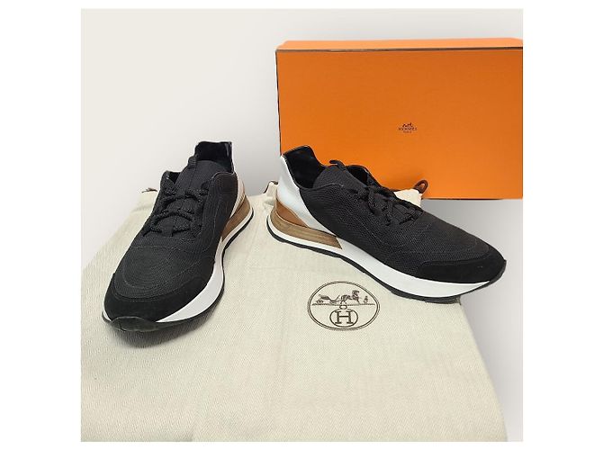 Hermès Black Miles Mesh Sneakers - view 8