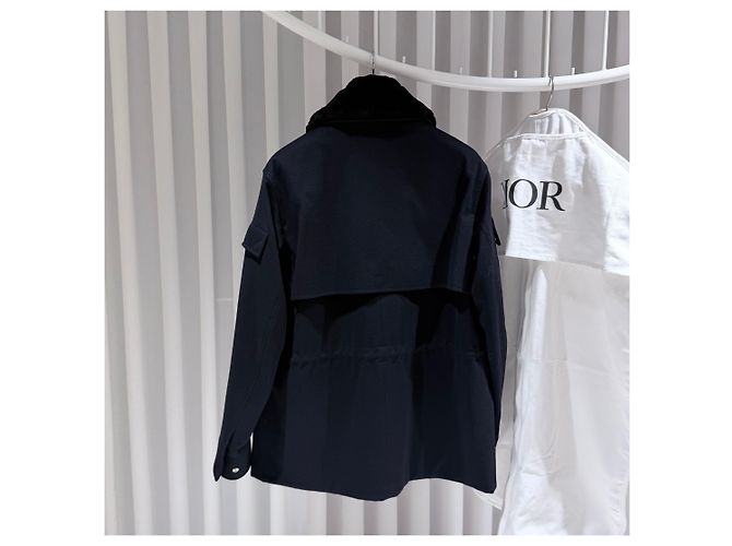 Dior Giacca in cashmere e shearling nera Nero - vista 10