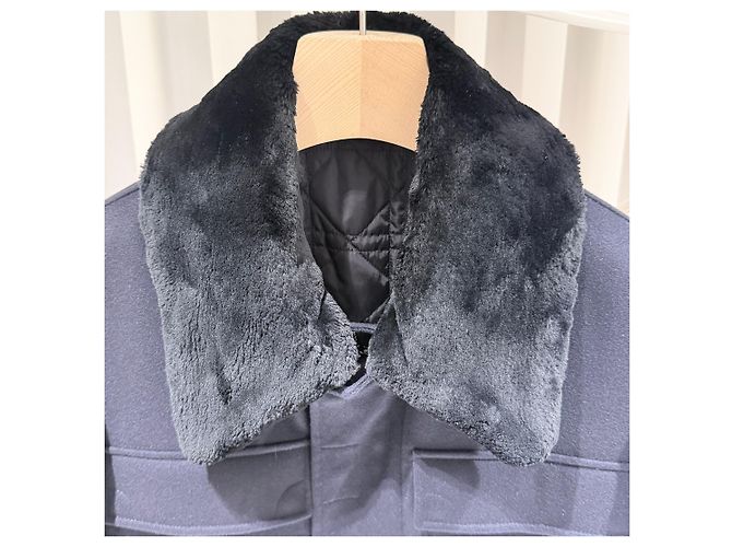 Dior Giacca in cashmere e shearling nera Nero - vista 4
