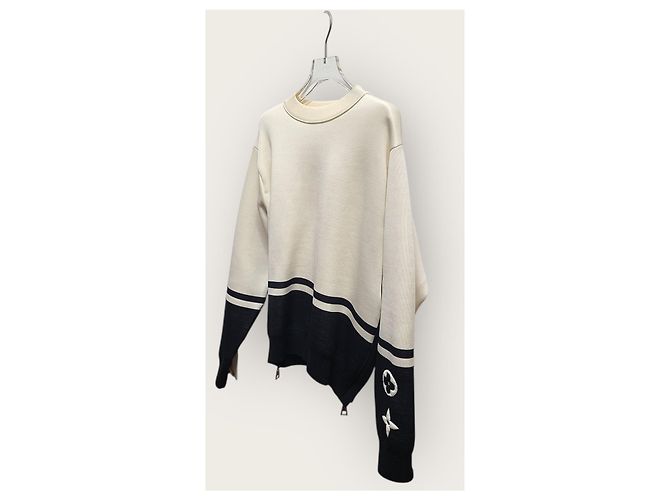 Louis Vuitton Pull en maille Monogram Block avec fermeture éclair dorée Blanc - vue 2