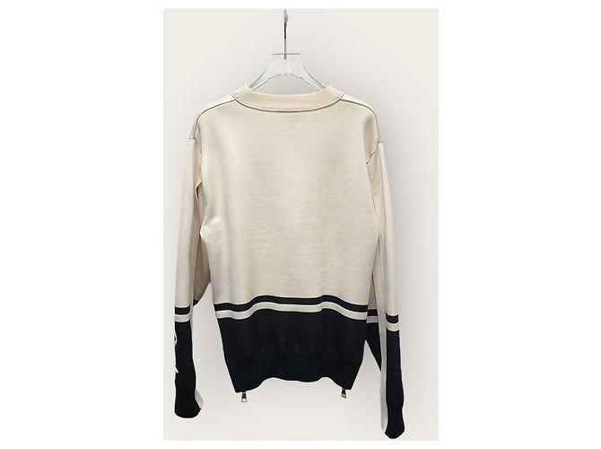 Louis Vuitton Pull en maille Monogram Block avec fermeture éclair dorée Blanc - vue 4