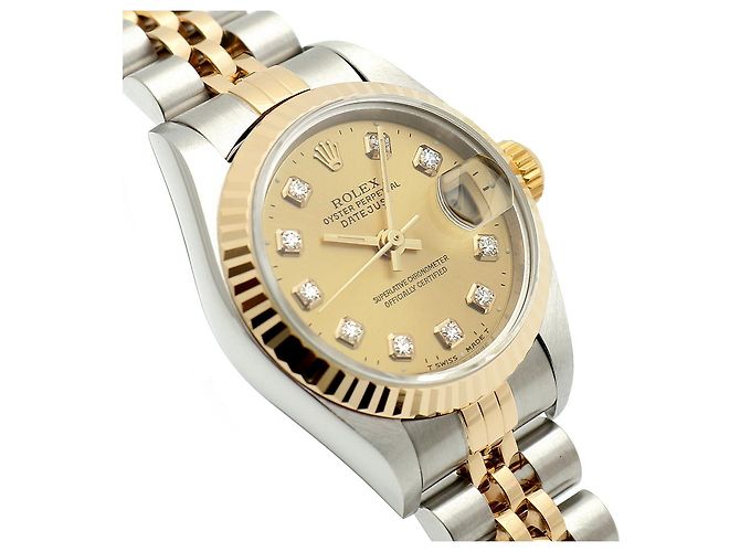 Rolex Datejust Lady Combi Aftersetting Diamond Uhr Golden - Ansicht 11