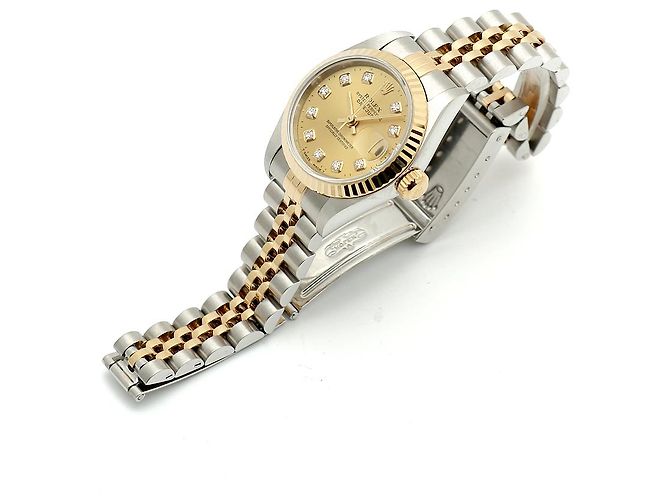 Rolex Datejust Lady Combi Aftersetting Diamond Uhr Golden - Ansicht 14