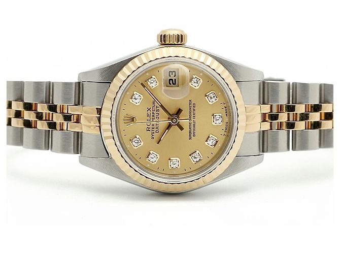 Rolex Datejust Lady Combi Aftersetting Diamond Uhr Golden - Ansicht 18