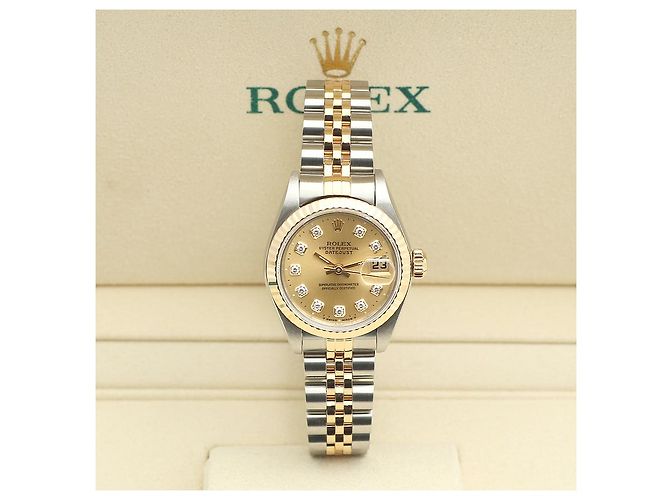 Rolex Datejust Lady Combi Aftersetting Diamond Uhr Golden - Ansicht 2
