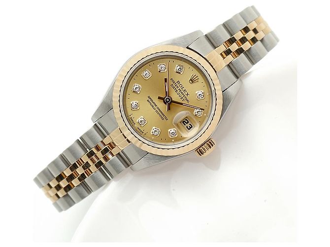 Rolex Datejust Lady Combi Aftersetting Diamond Uhr Golden - Ansicht 21