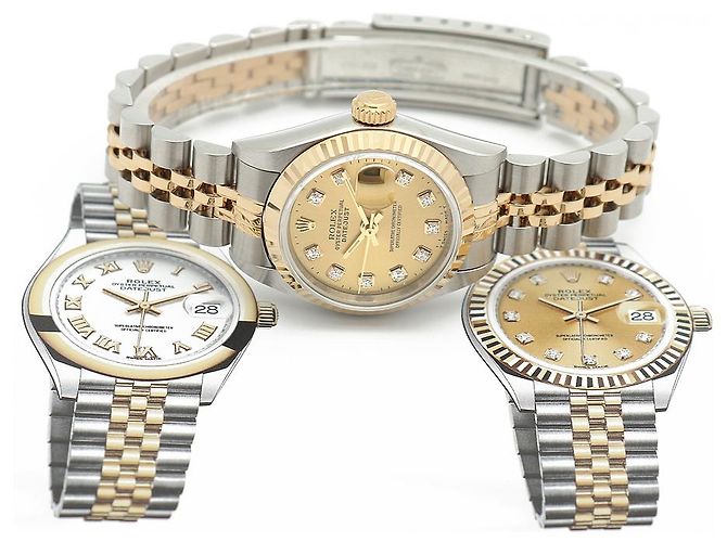 Rolex Datejust Lady Combi Aftersetting Diamond Uhr Golden - Ansicht 23