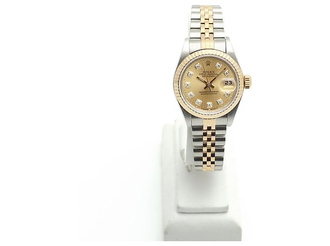 Rolex Datejust Lady Combi Aftersetting Diamond Uhr Golden - Ansicht 3