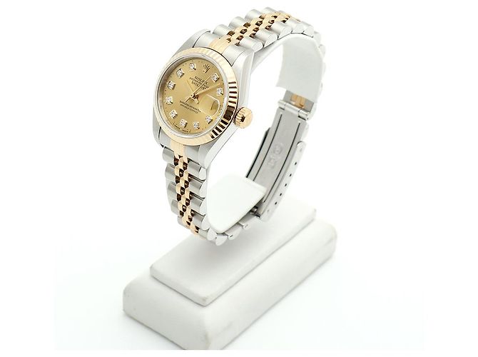 Rolex Datejust Lady Combi Aftersetting Diamond Uhr Golden - Ansicht 4