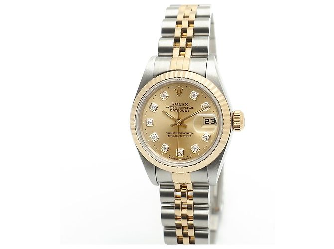 Rolex Datejust Lady Combi Aftersetting Diamond Uhr Golden - Ansicht 8