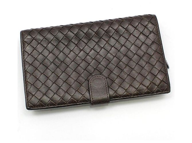 Bottega Veneta Cartera larga de malla tejida marrón oscuro Castaño - vista 2