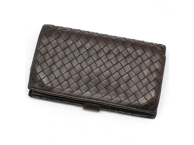 Bottega Veneta Cartera larga de malla tejida marrón oscuro Castaño - vista 3