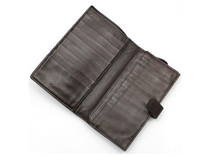 Bottega Veneta Cartera larga de malla tejida marrón oscuro Castaño - vista 6