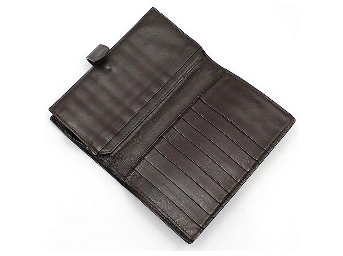 Bottega Veneta Cartera larga de malla tejida marrón oscuro Castaño - vista 7