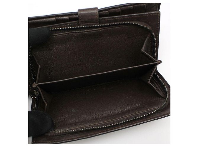 Bottega Veneta Cartera larga de malla tejida marrón oscuro Castaño - vista 9