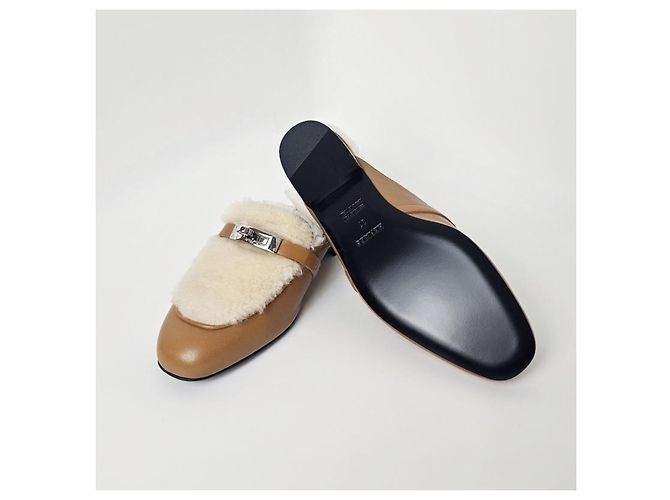 Hermès Mule Oz Kelly da donna, pantofola Natural Bianco - vista 10