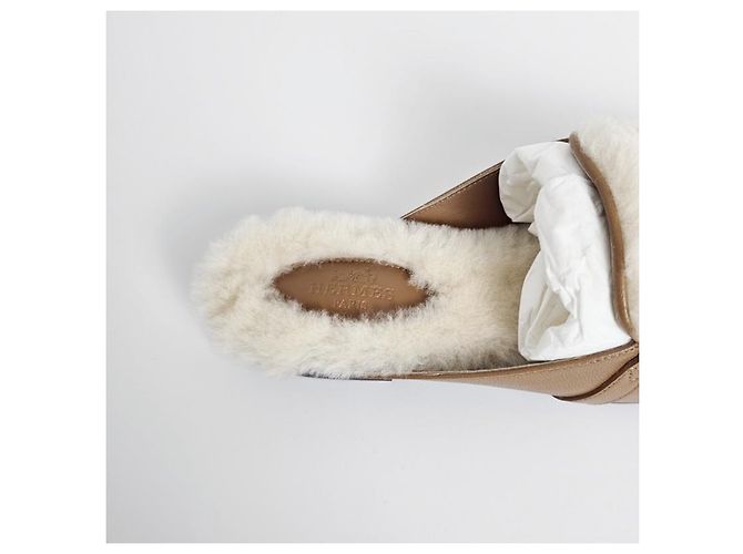 Hermès Mule Oz Kelly da donna, pantofola Natural Bianco - vista 15