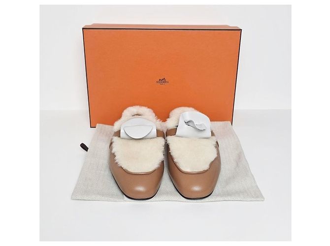 Hermès Mule Oz Kelly da donna, pantofola Natural Bianco - vista 17