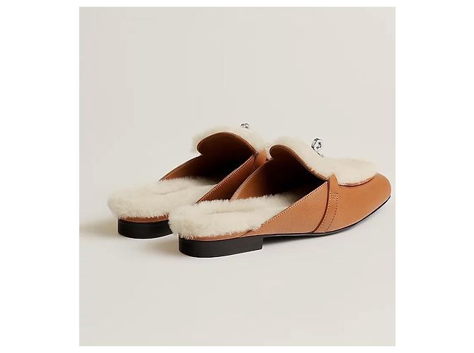 Hermès Mule Oz Kelly da donna, pantofola Natural Bianco - vista 5