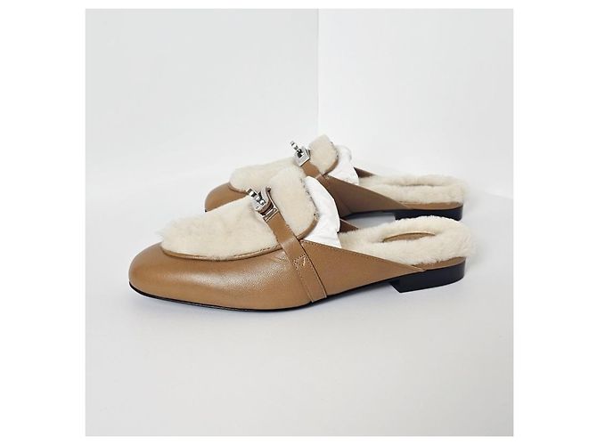 Hermès Mule Oz Kelly da donna, pantofola Natural Bianco - vista 9