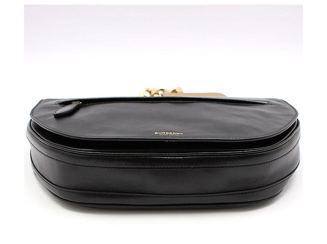 Burberry Borsa a tracolla Olympia con catena media in agnello nero - vista 5