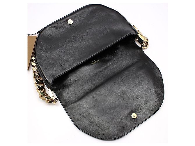 Burberry Borsa a tracolla Olympia con catena media in agnello nero - vista 7