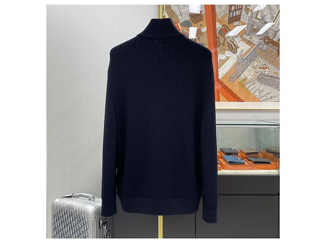 Moncler Gefütterter Strick mit Reißverschluss XXL Navy Blau - Ansicht 4