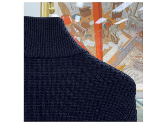 Moncler Gefütterter Strick mit Reißverschluss XXL Navy Blau - Ansicht 5
