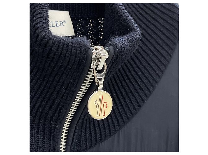 Moncler Gefütterter Strick mit Reißverschluss XXL Navy Blau - Ansicht 6