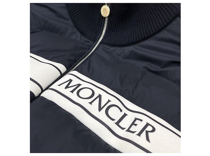 Moncler Gefütterter Strick mit Reißverschluss XXL Navy Blau - Ansicht 8