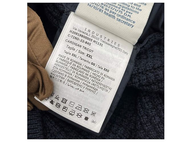 Moncler Gefütterter Strick mit Reißverschluss XXL Navy Blau - Ansicht 9