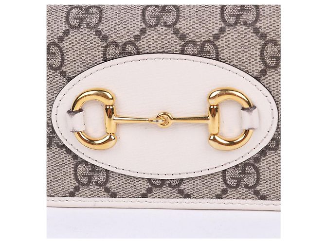 Horsebit 1955 Gucci Cartera White Horsebit con ribete dorado Multicolor - vista 2