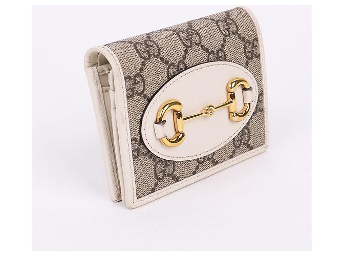 Horsebit 1955 Gucci Cartera White Horsebit con ribete dorado Multicolor - vista 4