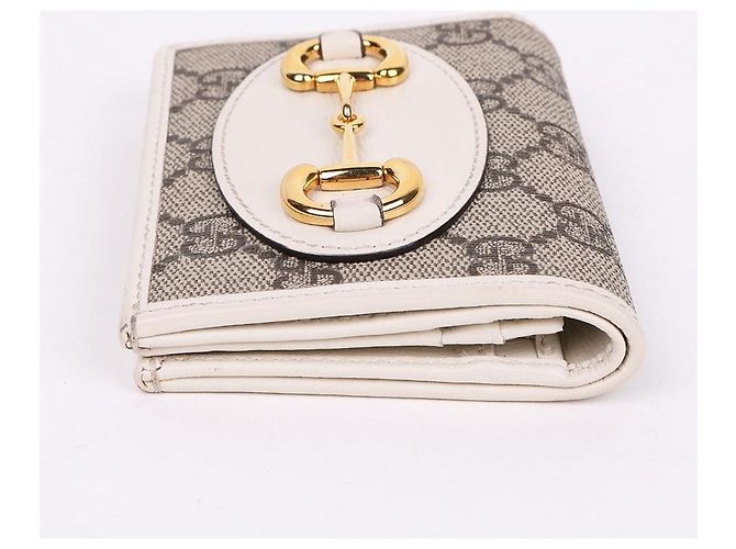 Horsebit 1955 Gucci Cartera White Horsebit con ribete dorado Multicolor - vista 6