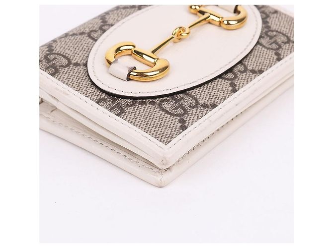 Horsebit 1955 Gucci Cartera White Horsebit con ribete dorado Multicolor - vista 8